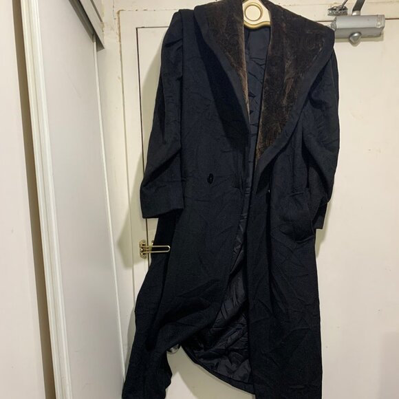 VINTAGE JONATHAN MICHAEL BIG COLLAR DOUBLE BREAST WOOL TRENCH COATS SIZE L - Picture 13 of 16